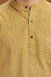 MUSTURD PRINTED COTTON SHORT KURTA HALF SLEEVES