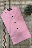 LAVENDER TEXTURED SOFT COTTON SHORT KURTA FULL SLEEVES