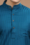 BLUE LUSTRE COTTON LONG KURTA