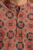 PRINTED COTTON SHORT KURTA FULL SLEEVES