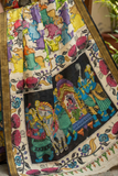 SRIKALAHASTI PEN KALAMKARI NATURAL DYED NELLORE SILK ZARI BORDER SAREE