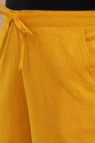 MUSTARD COTTON SLUB PANTS