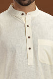 CREAM LINEN COTTON LONG KURTA