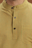 MUSTURD DOBBY COTTON SHORT KURTA FULL SLEEVES