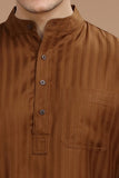 BROWN LUSTRE COTTON LONG KURTA