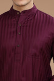 WINE LUSTRE COTTON LONG KURTA