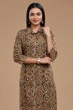 HANDBLOCK KALAMKARI WOMEN KURTA WITH COLLAR