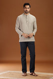 GREY DOBBY COTTON SHORT KURTA FULL SLEEVES