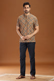 PRINTED COTTON SHORT KURTA HALF SLEEVES