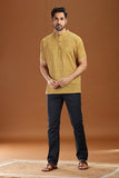 MUSTURD PRINTED COTTON SHORT KURTA HALF SLEEVES