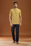 MUSTURD DOBBY COTTON SHORT KURTA HALF SLEEVES