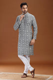 HANDWOVEN IKAT FINE COUNT COTTON LONG KURTA