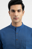 TEXTURED SOFT COTTON SHORT KURTA HALF SLEEVES