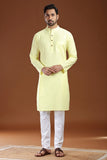 YELLOW LINEN COTTON LONG KURTA