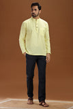 LEMON LINEN COTTON FULL SLEEVES SHORT KURTA