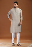 GREEN COTTON DOBBY LONG KURTA
