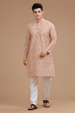 BROWN IKAT FINE COUNT COTTON LONG KURTA