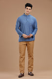 SLUB COTTON SHORT KURTA FULL SLEEVES