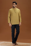 MUSTURD DOBBY COTTON SHORT KURTA FULL SLEEVES