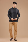 DOBBY COTTON SHORT KURTA FULL SLEEVES