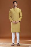 MUSTURD COTTON DOBBY LONG KURTA