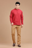 DOBBY COTTON SHORT KURTA FULL SLEEVES