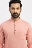 LAVENDER TEXTURED SOFT COTTON SHORT KURTA FULL SLEEVES