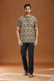PRINTED COTTON SHORT KURTA HALF SLEEVES