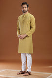 MUSTURD COTTON DOBBY LONG KURTA