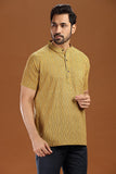 MUSTURD PRINTED COTTON SHORT KURTA HALF SLEEVES