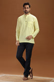 linen cotton short kurta for men, traditional wear, breathable fabric