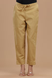 BEIGE COTTON SLUB PANTS