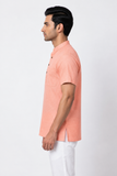 TEXTURED SOFT COTTON SHORT KURTA HALF SLEEVES