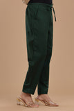 GREEN COTTON SLUB PANTS