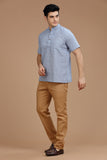 DOBBY COTTON SHORT KURTA HALF SLEEVES