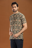PRINTED COTTON SHORT KURTA HALF SLEEVES