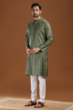GREEN VISCOSE SILK LONG KURTA