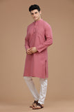 PINK COTTON DOBBY LONG KURTA