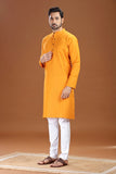 MUSTURD LINEN COTTON LONG KURTA