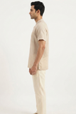 TEXTURED SOFT COTTON SHORT KURTA HALF SLEEVES