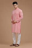 PINK COTTON DOBBY LONG KURTA