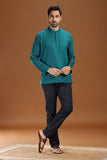 linen cotton short kurta for men, traditional wear, breathable fabric