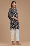 BLOCKPRINT COTTON KURTI WITH ROLL UP SLEEVES