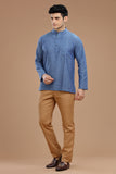 SLUB COTTON SHORT KURTA FULL SLEEVES