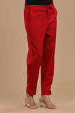 MAROON COTTON SLUB PANTS