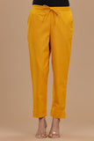 MUSTARD COTTON SLUB PANTS