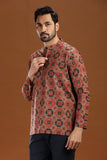 PRINTED COTTON SHORT KURTA FULL SLEEVES