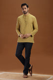 MUSTURD DOBBY COTTON SHORT KURTA FULL SLEEVES