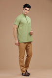 SLUB COTTON SHORT KURTA HALF SLEEVES