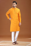 MUSTURD LINEN COTTON LONG KURTA